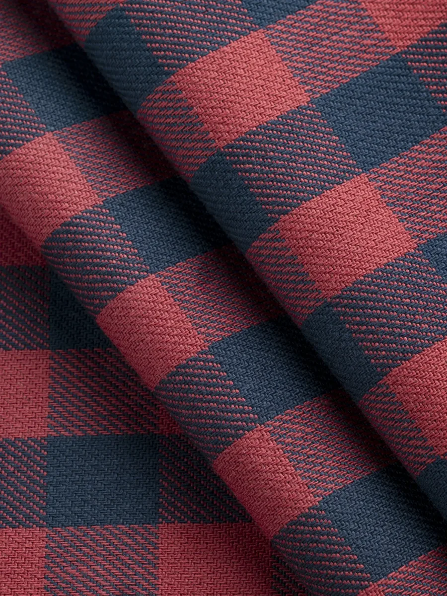 Check Japanese Cotton Twill - Indigo + Garnet – Image 3