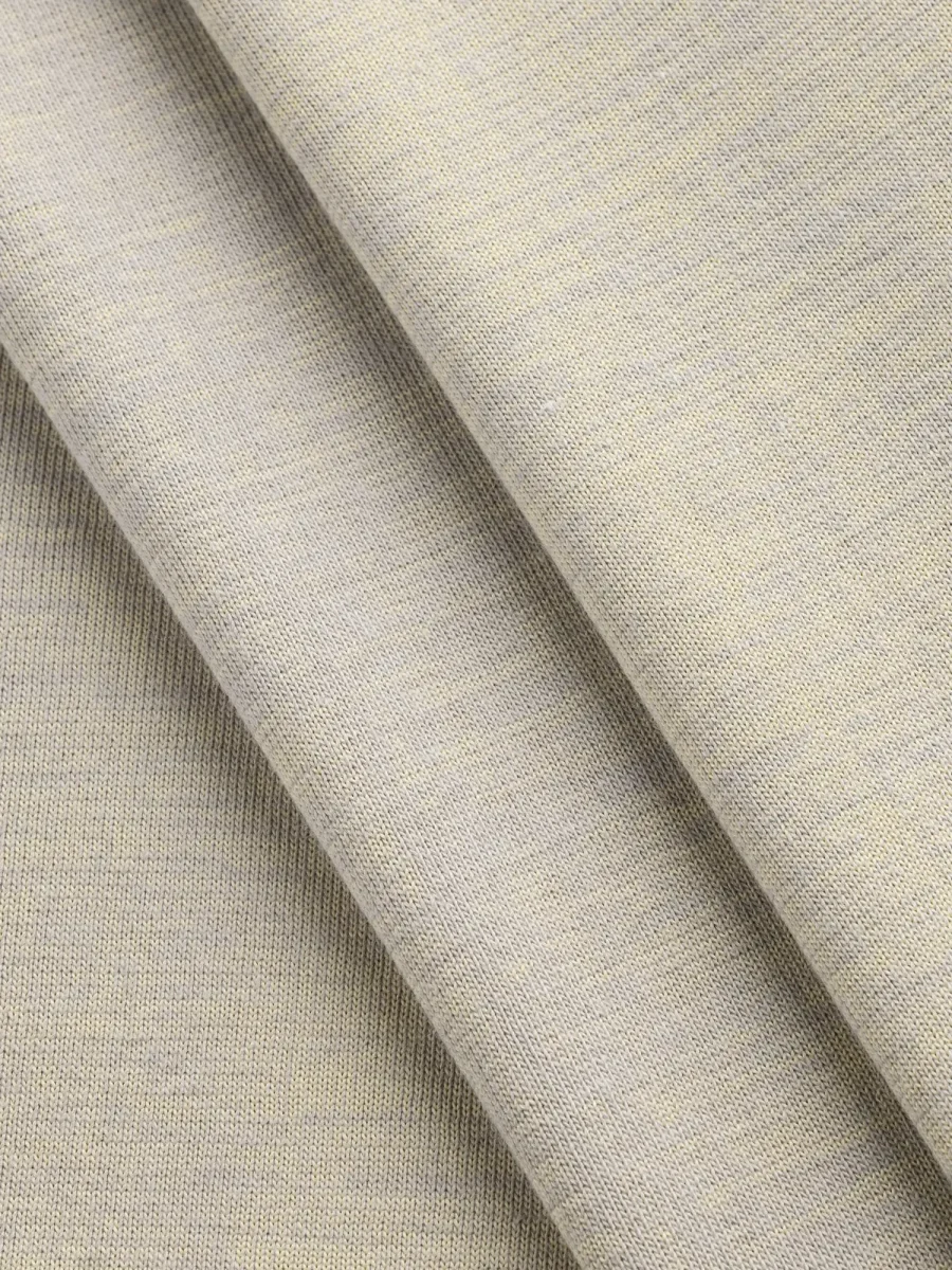 Cotton Blend Jersey Deadstock - Heather Grey + Pale Yellow
