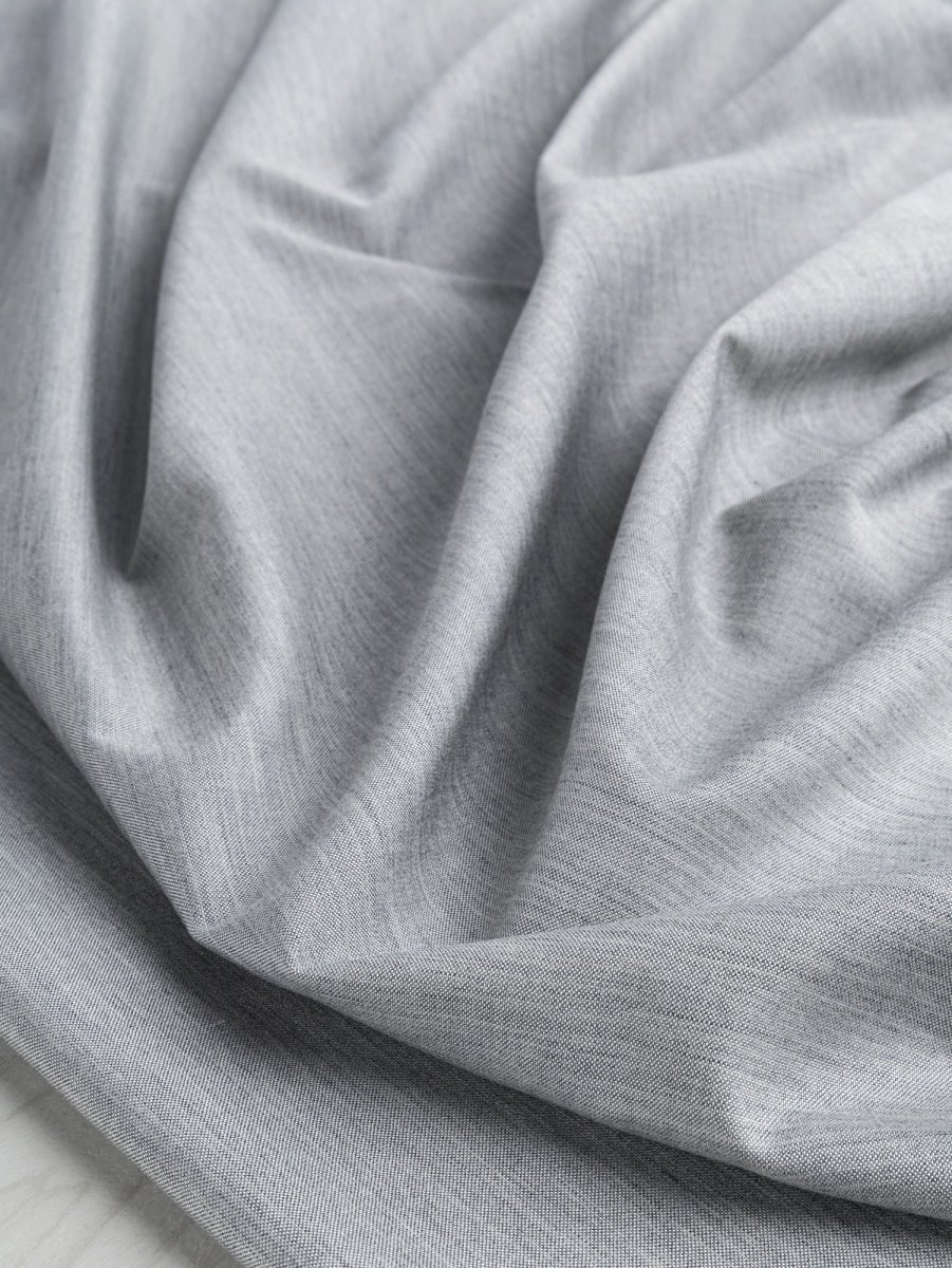 Cotton Wool Viscose Suiting Deadstock - Silver – Image 3