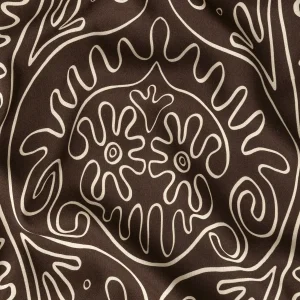 Curly Wurly Print Ecovero Viscose - Chocolate + Cream