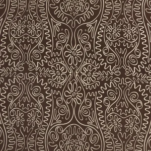 Curly Wurly Print Ecovero Viscose - Chocolate + Cream - Swatch