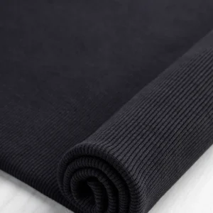 Custom Organic Cotton 2x1 Rib Knit - Black