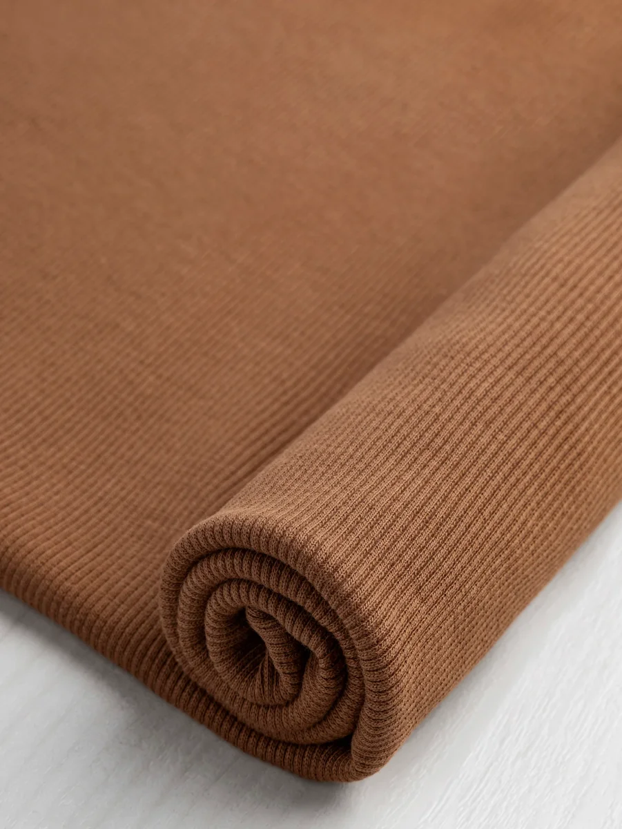 Custom Organic Cotton 2x1 Rib Knit - Caramel – Image 2
