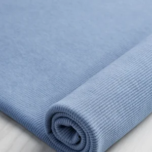 Custom Organic Cotton 2x1 Rib Knit - Chambray