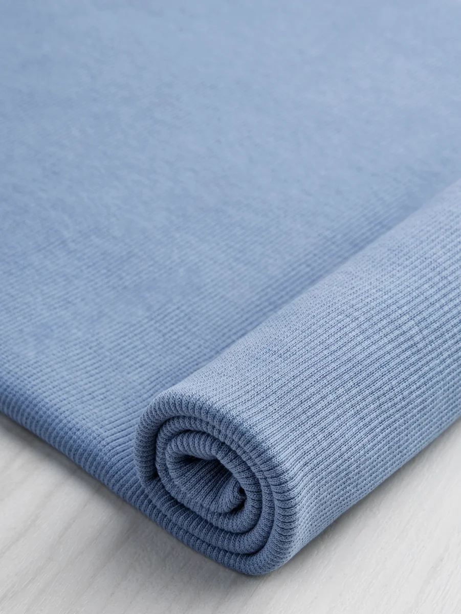 Custom Organic Cotton 2x1 Rib Knit - Chambray – Image 2