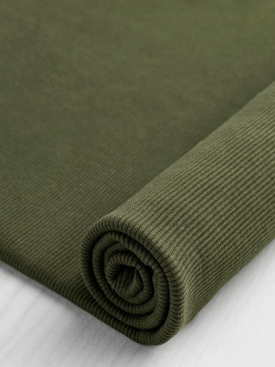 Custom Organic Cotton 2x1 Rib Knit - Olive