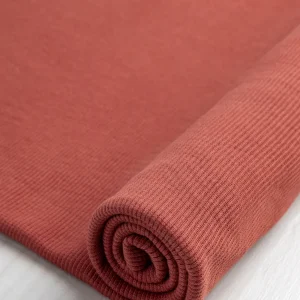 Custom Organic Cotton 2x1 Rib Knit - Rust