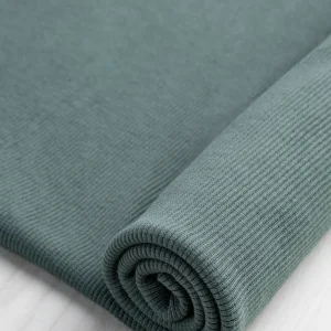 Custom Organic Cotton 2x1 Rib Knit - Smokey Pine