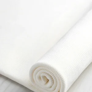 Custom Organic Cotton 2x1 Rib Knit - White