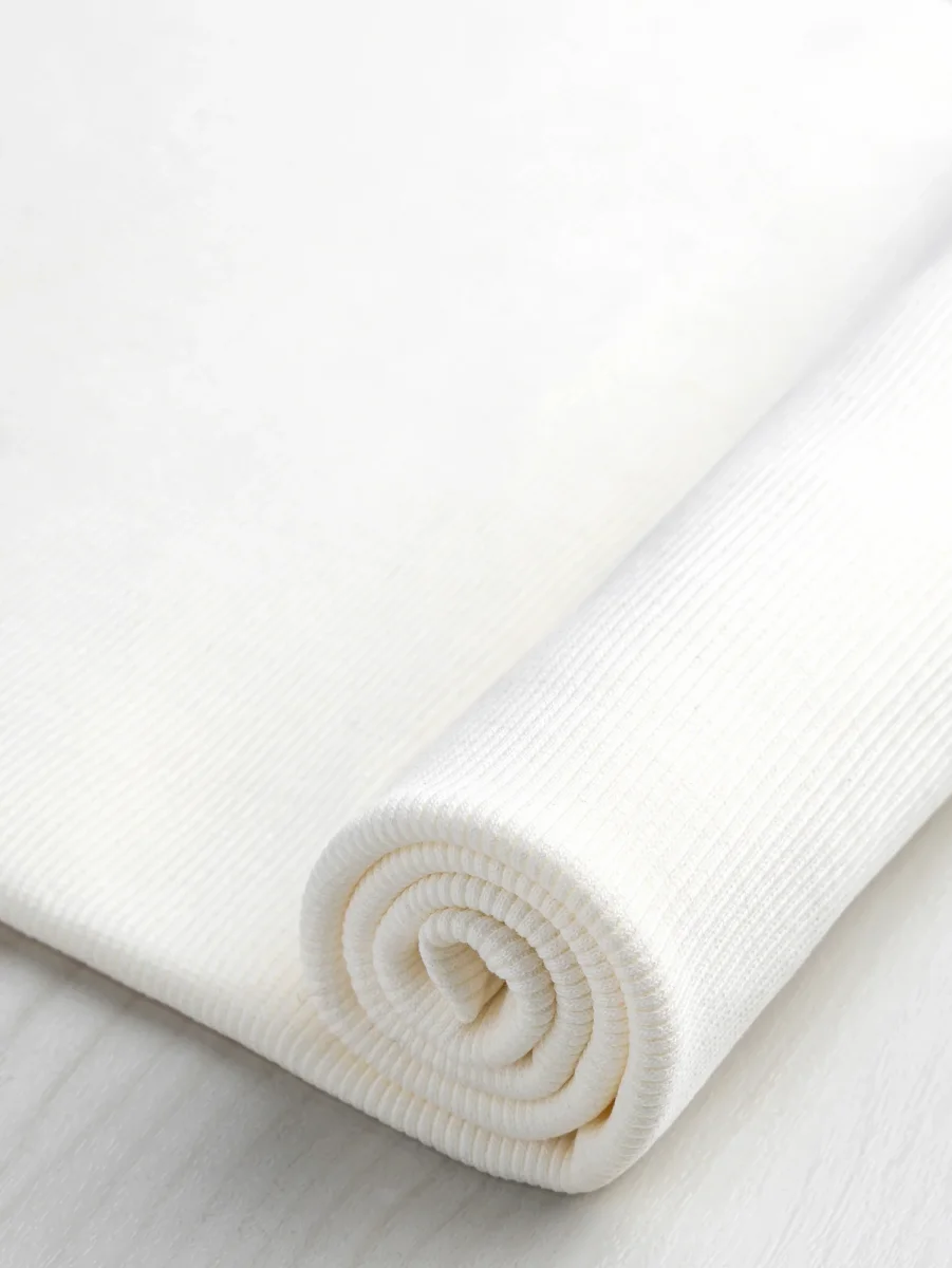Custom Organic Cotton 2x1 Rib Knit - White