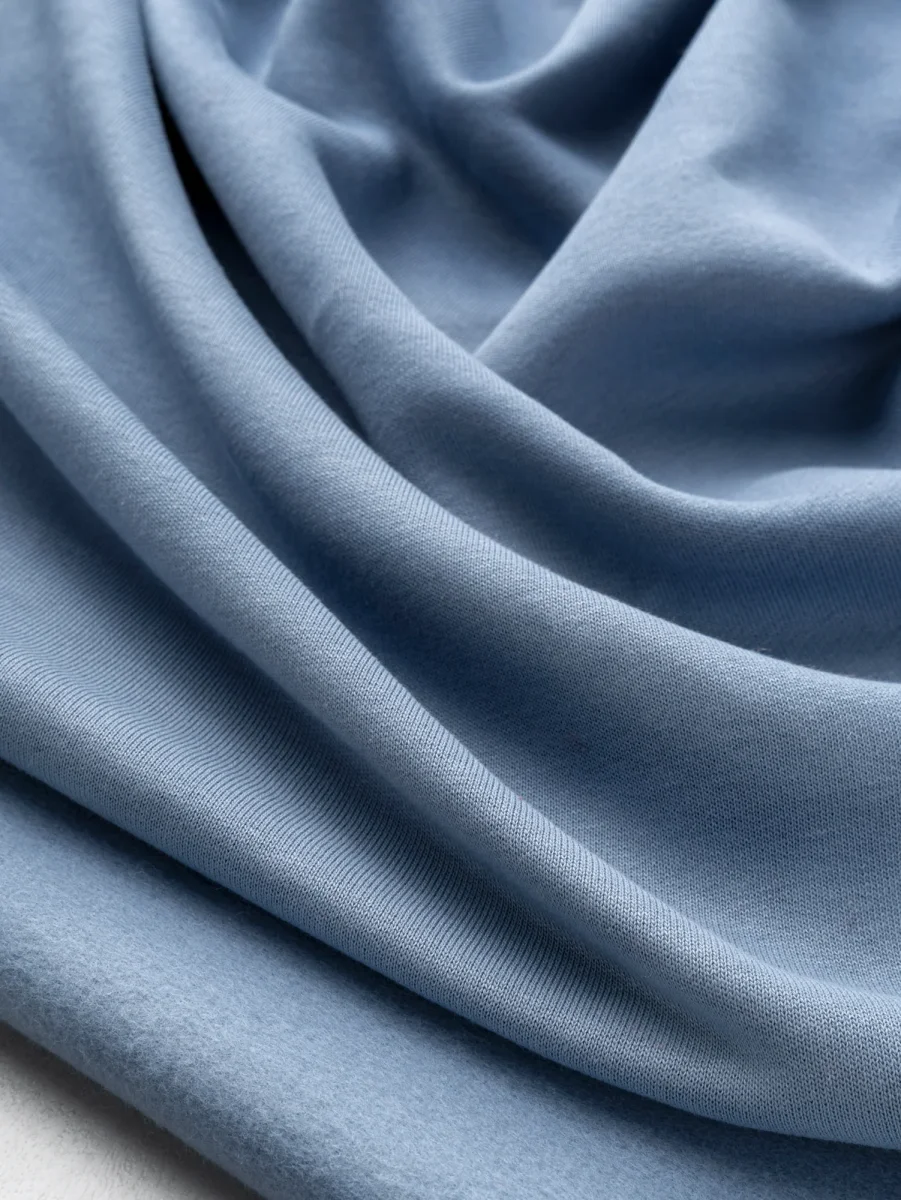Custom Organic Cotton Fleece - Chambray - Swatch – Image 4