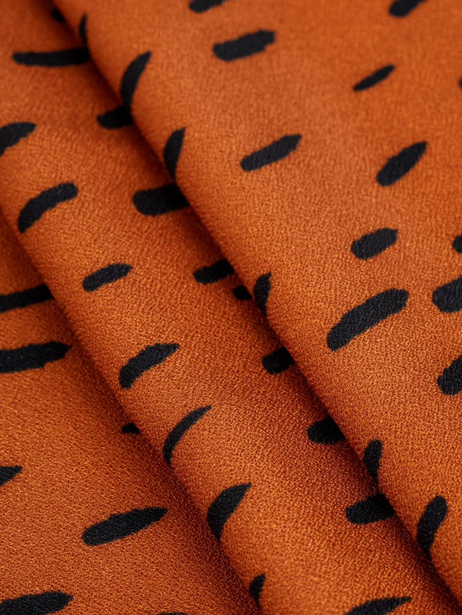 Drop Print Viscose Crepe - Terracotta + Black – Image 3
