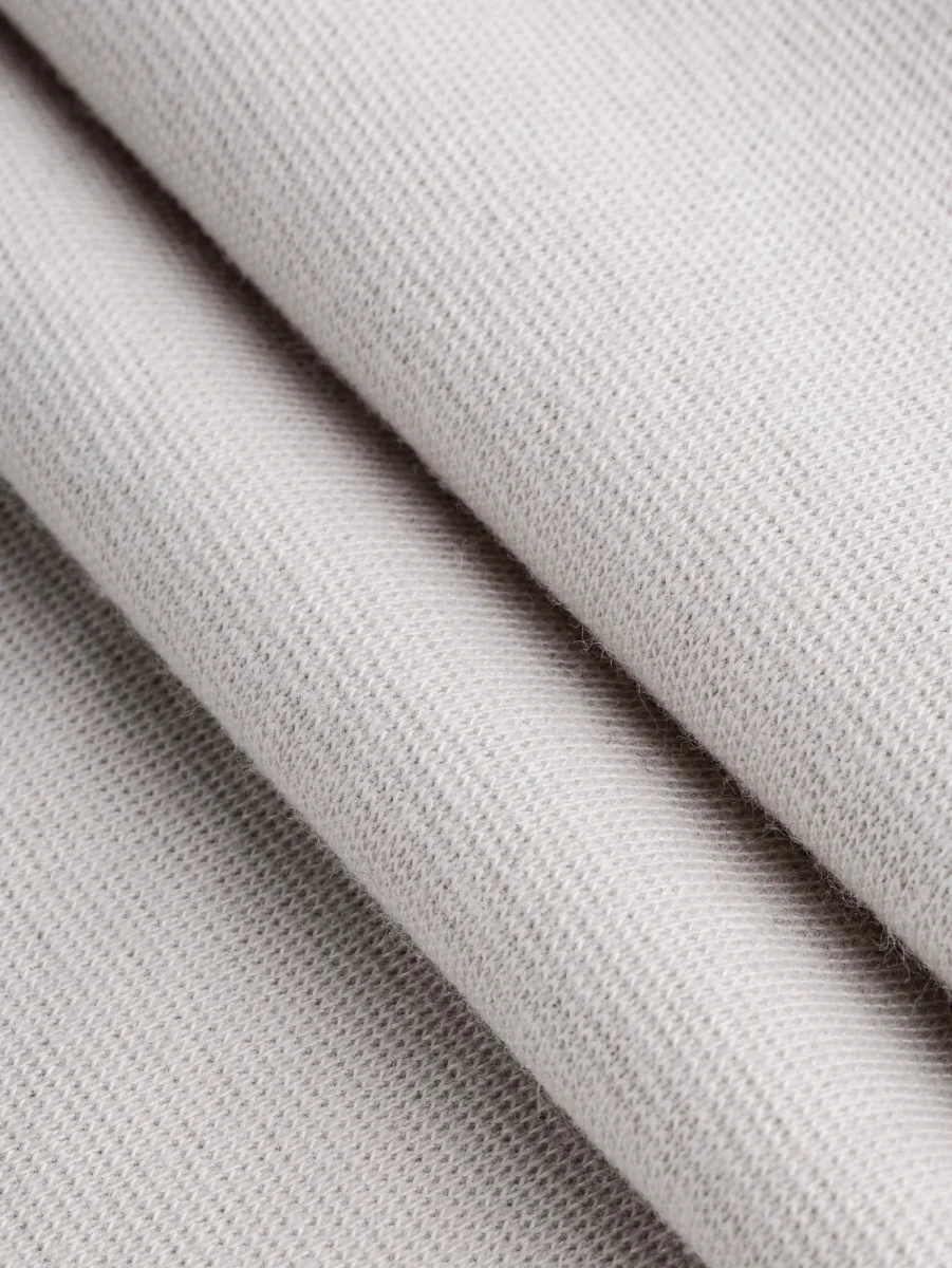 Eco 1x1 Rib Knit Deadstock - Light Grey – Image 2