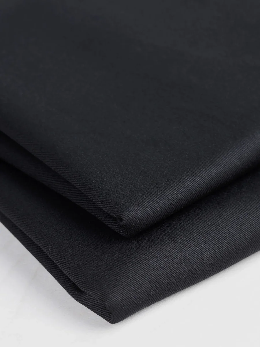 Midweight Organic Cotton Twill - Black – Image 3