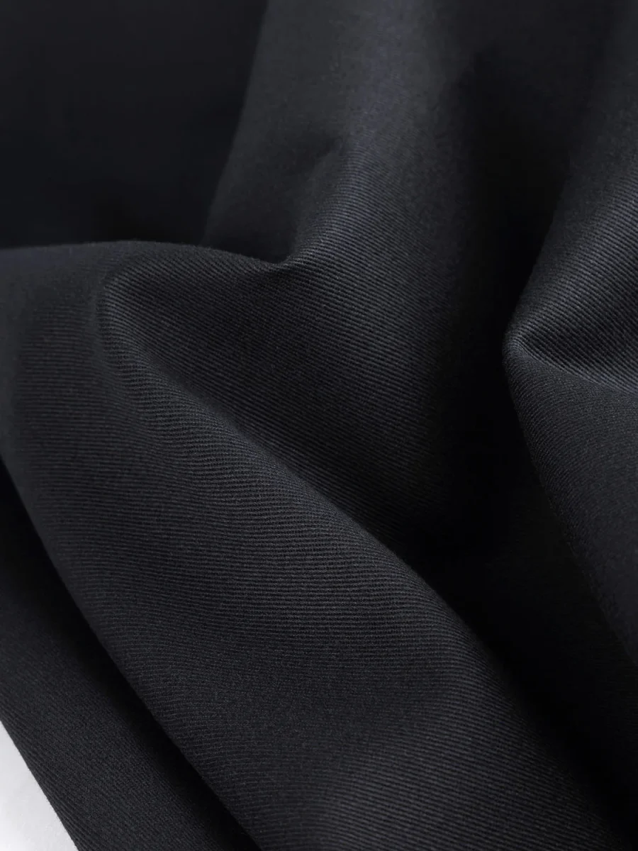 Midweight Organic Cotton Twill - Black – Image 2