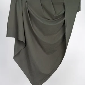 Tumbled Non Stretch Cotton - Khaki Green - Swatch