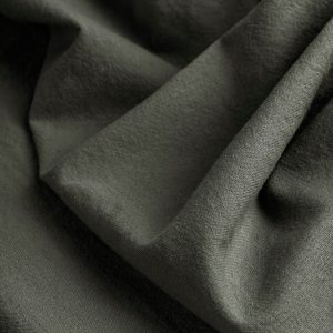 Tumbled Non Stretch Cotton - Khaki Green