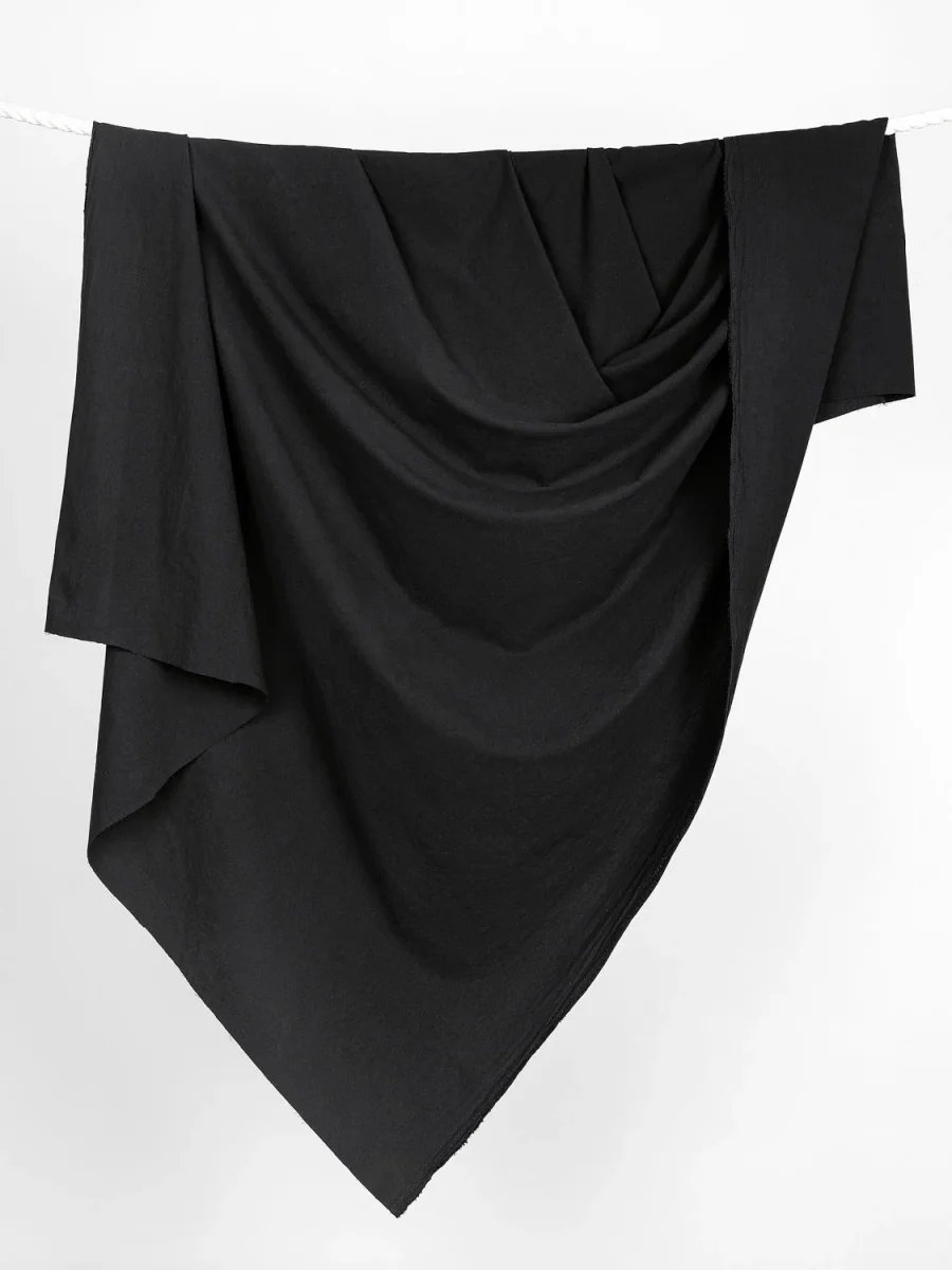 Tumbled Non Stretch Cotton - Black – Image 4