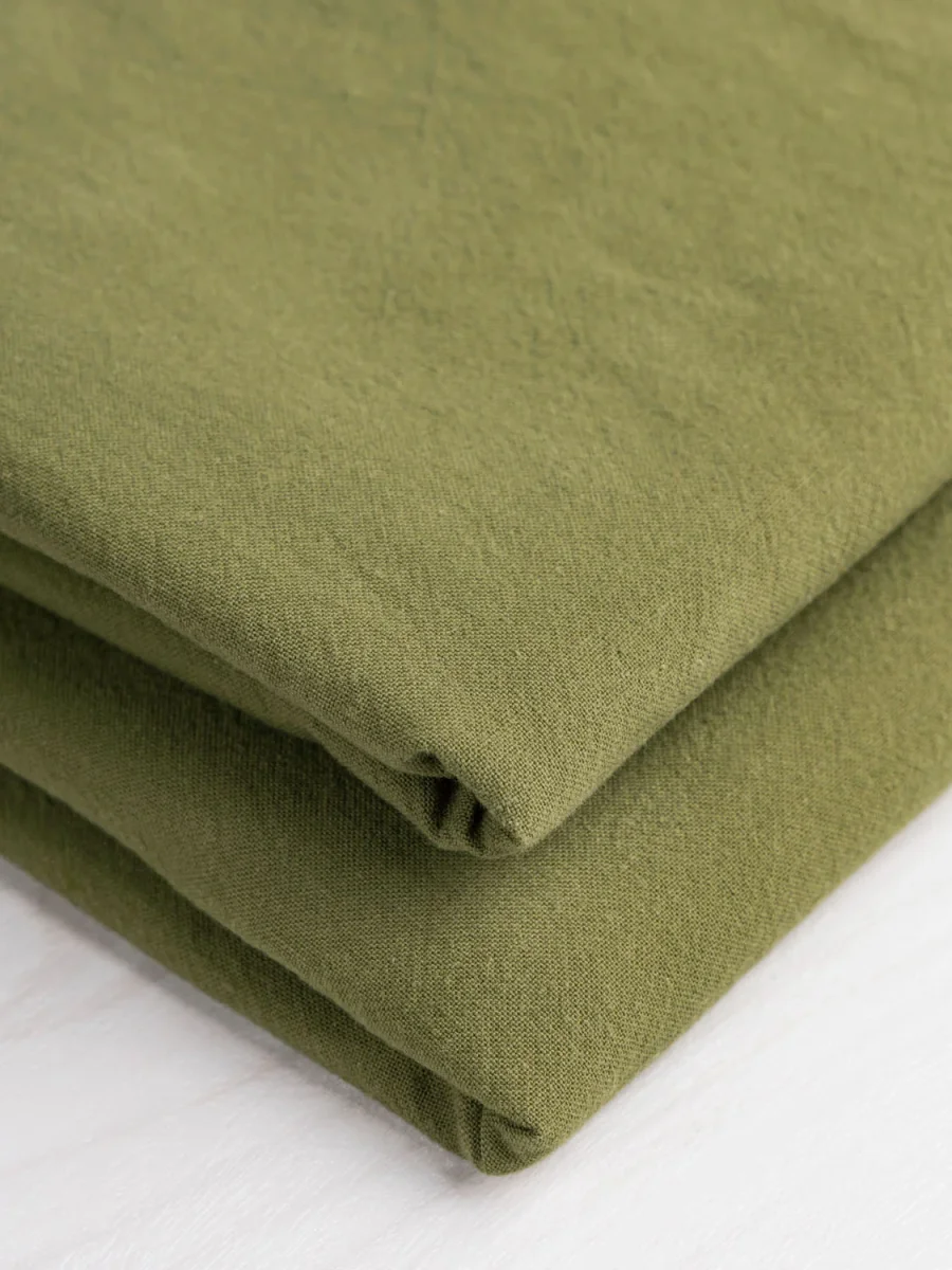 Tumbled Non Stretch Cotton - Moss - Swatch – Image 4