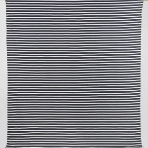 Breton Stripe Organic Cotton Jersey Knit - Black + Cream - Swatch