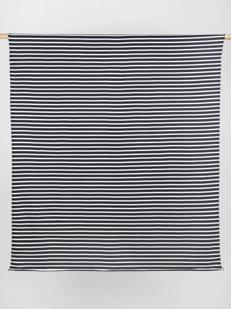 Breton Stripe Organic Cotton Jersey Knit - Black + Cream - Swatch – Image 2