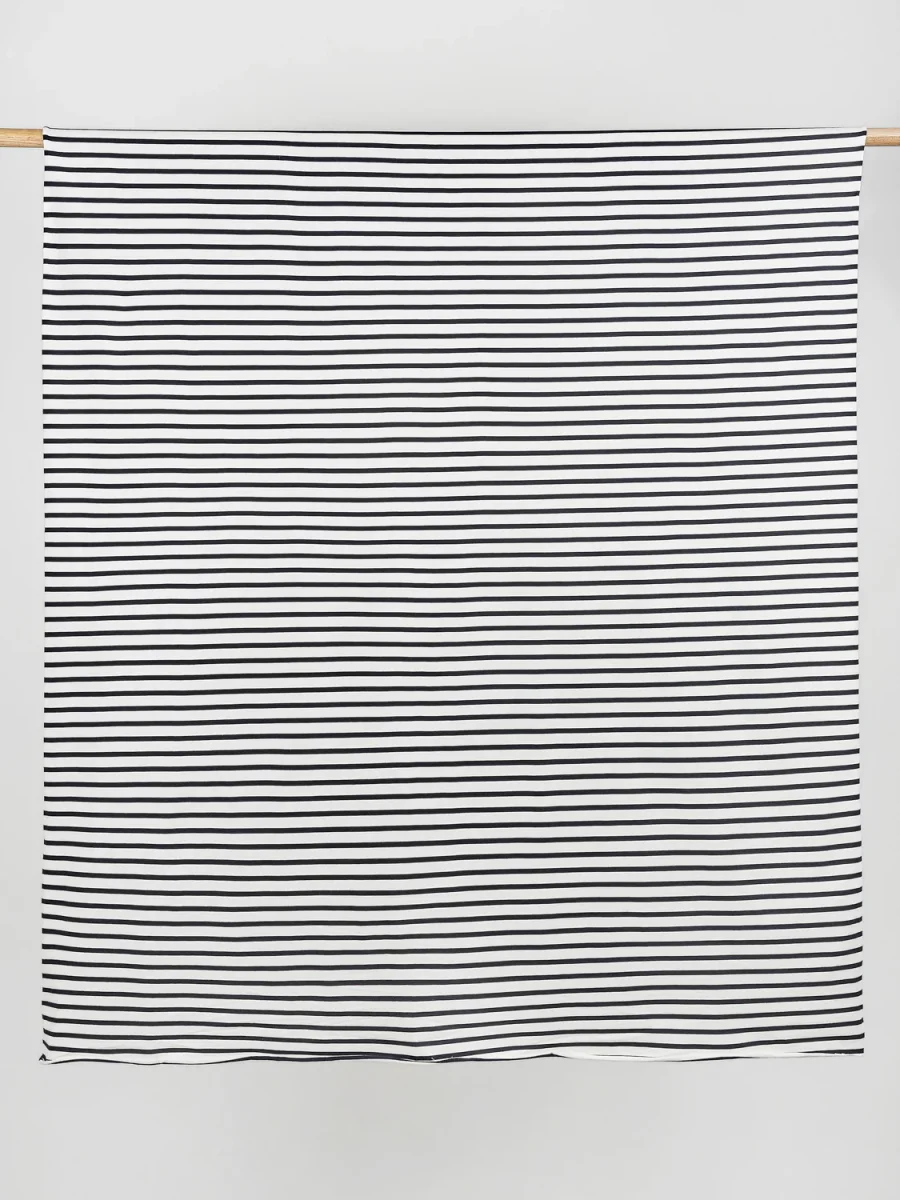 Breton Stripe Organic Cotton Jersey Knit - Cream + Black – Image 3