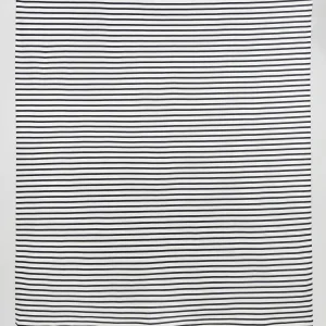 Breton Stripe Organic Cotton Jersey Knit - Cream + Black - Swatch