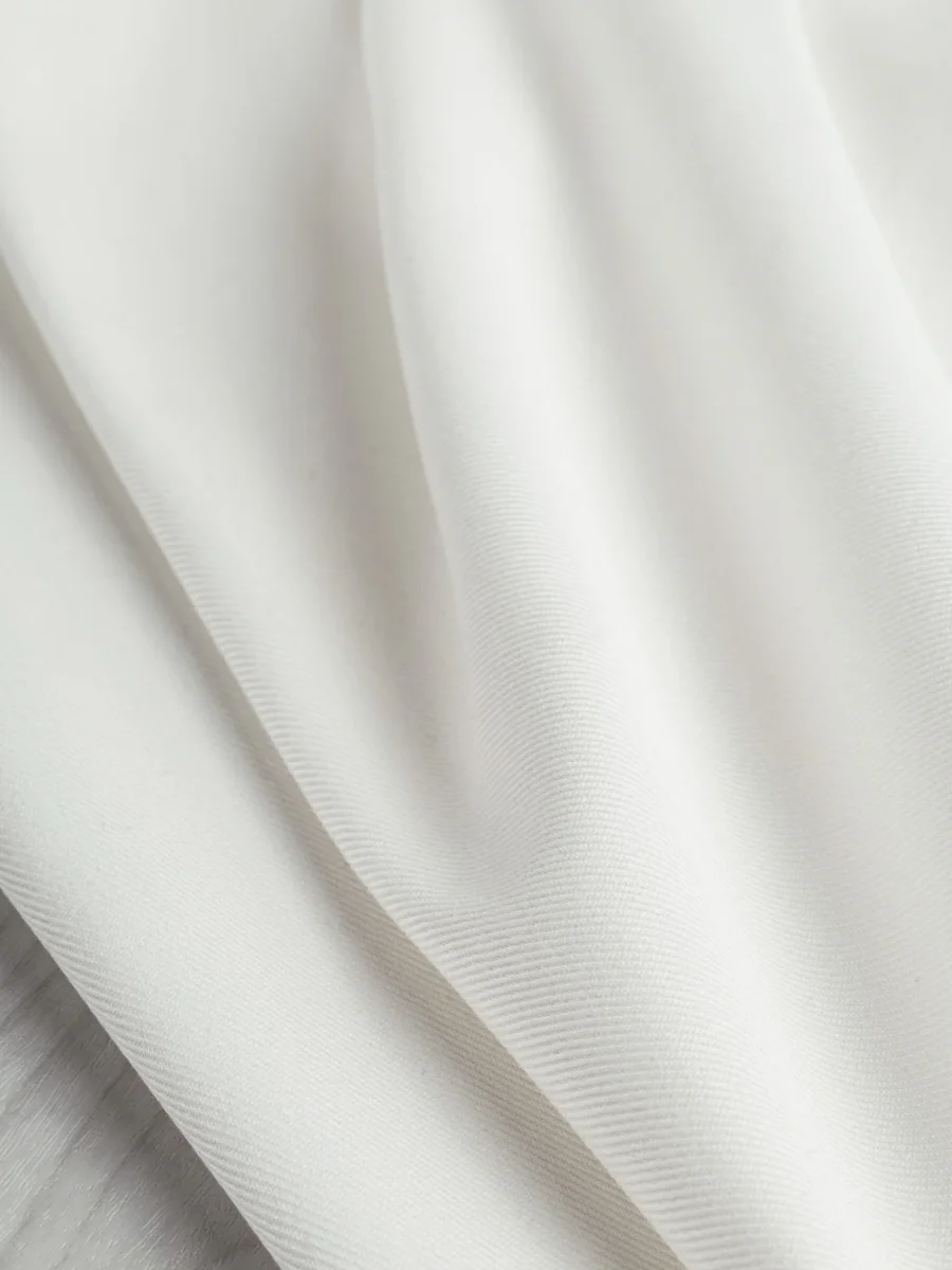 12.25 oz Organic Cotton Stretch Denim - White - Swatch – Image 3