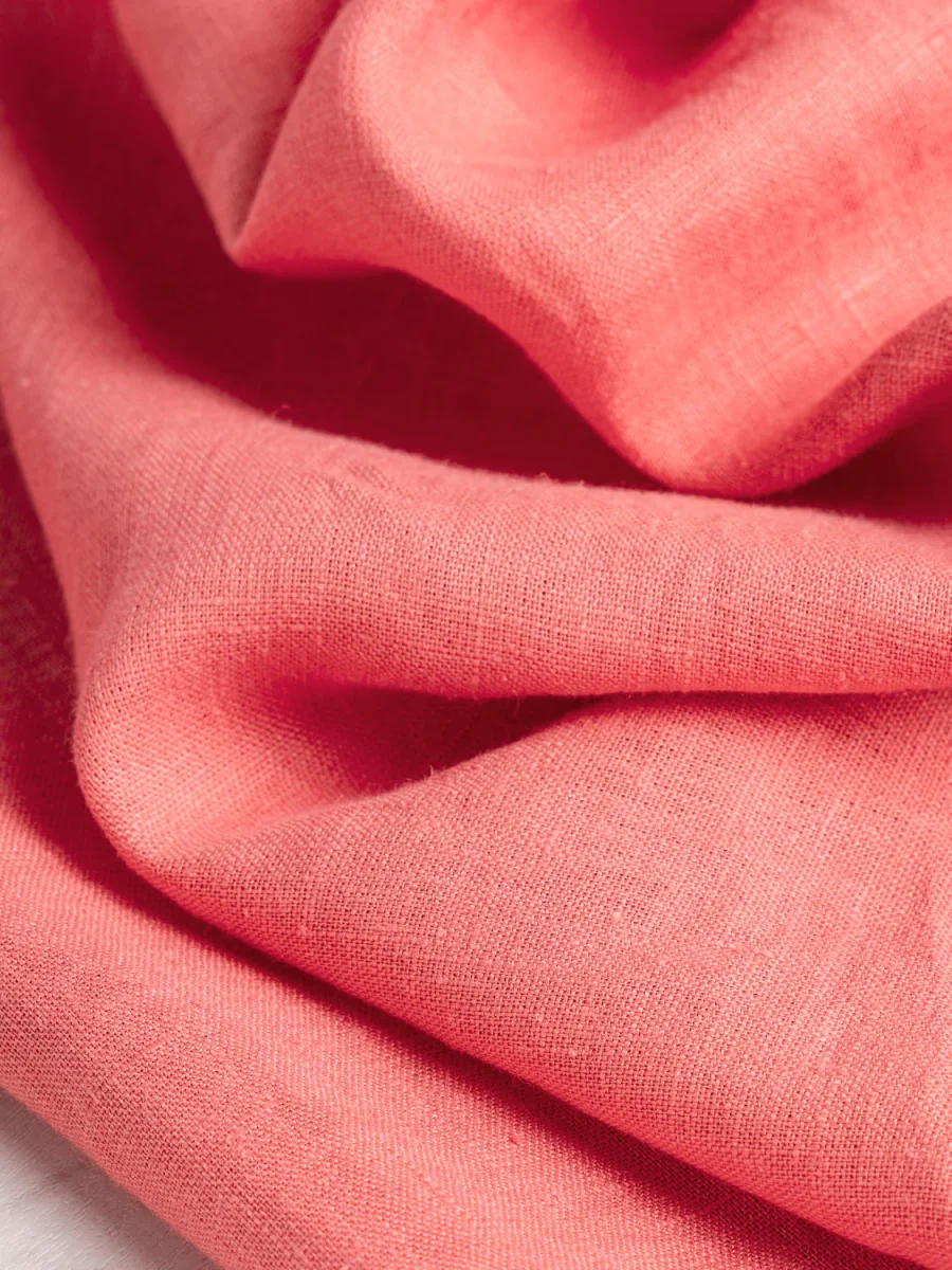 Midweight European Linen - Coral - Swatch – Image 4