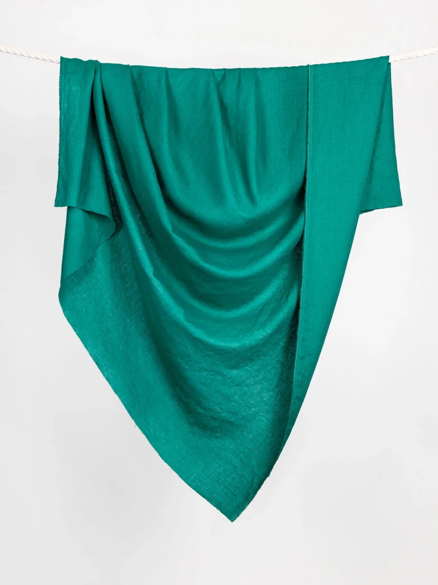 Midweight European Linen - Emerald Green – Image 4
