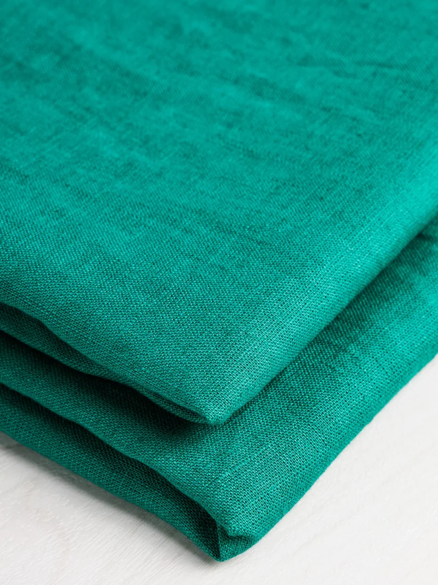 Midweight European Linen - Emerald Green – Image 3
