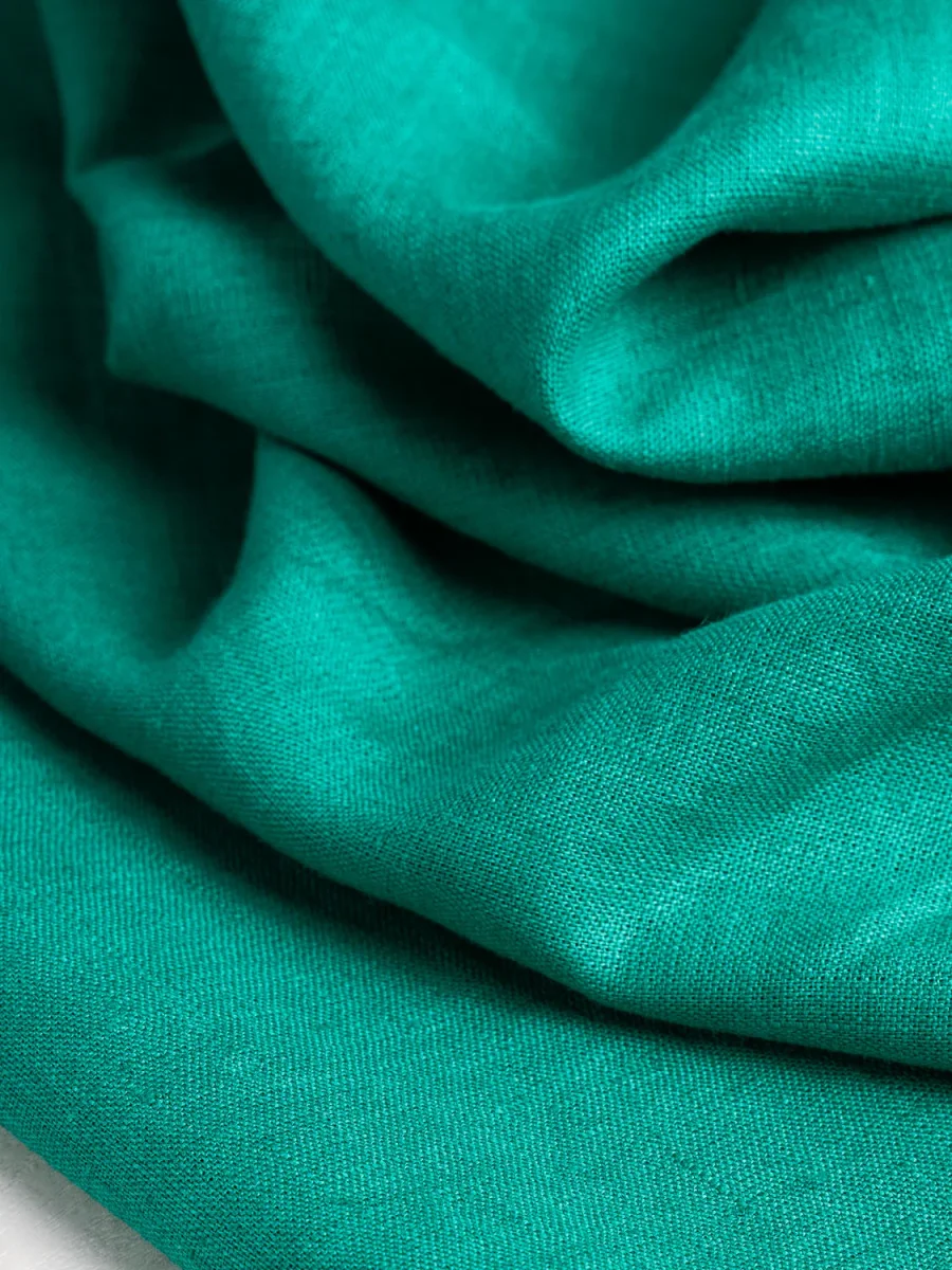 Midweight European Linen - Emerald Green – Image 2