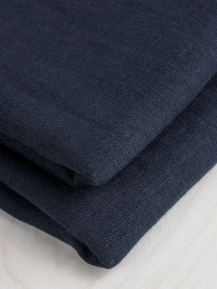 Midweight European Linen - Navy – Image 3