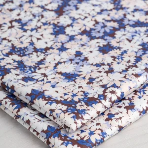 Ditzy Daisy Recycled Swim Performance Knit - Walnut + Blue + White