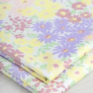 Matisse Inspired Daisy Recycled Swim Performance Knit - White + Lavender + Yellow