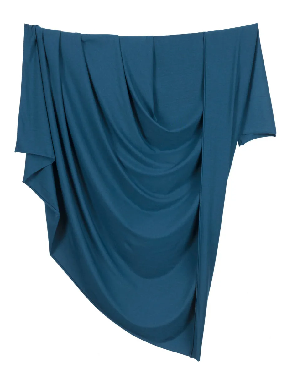 Organic Cotton + Tencel Stretch Knit Jersey - Deep Teal - Swatch – Image 2