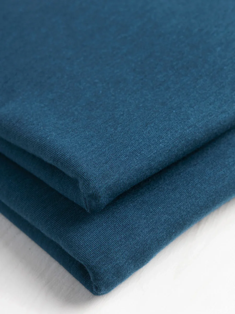 Organic Cotton + Tencel Stretch Knit Jersey - Deep Teal - Swatch – Image 4