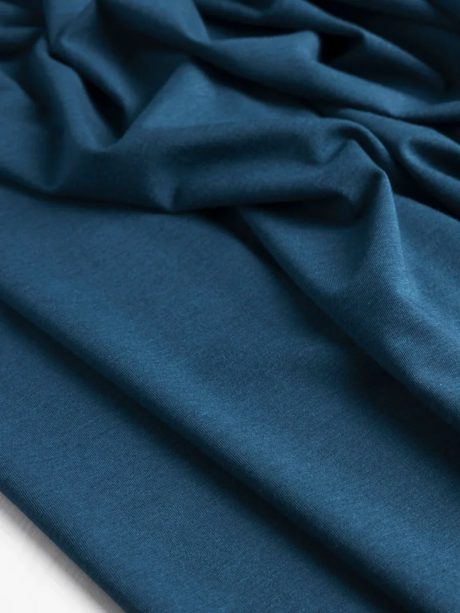 Organic Cotton + Tencel Stretch Knit Jersey - Deep Teal - Swatch – Image 3
