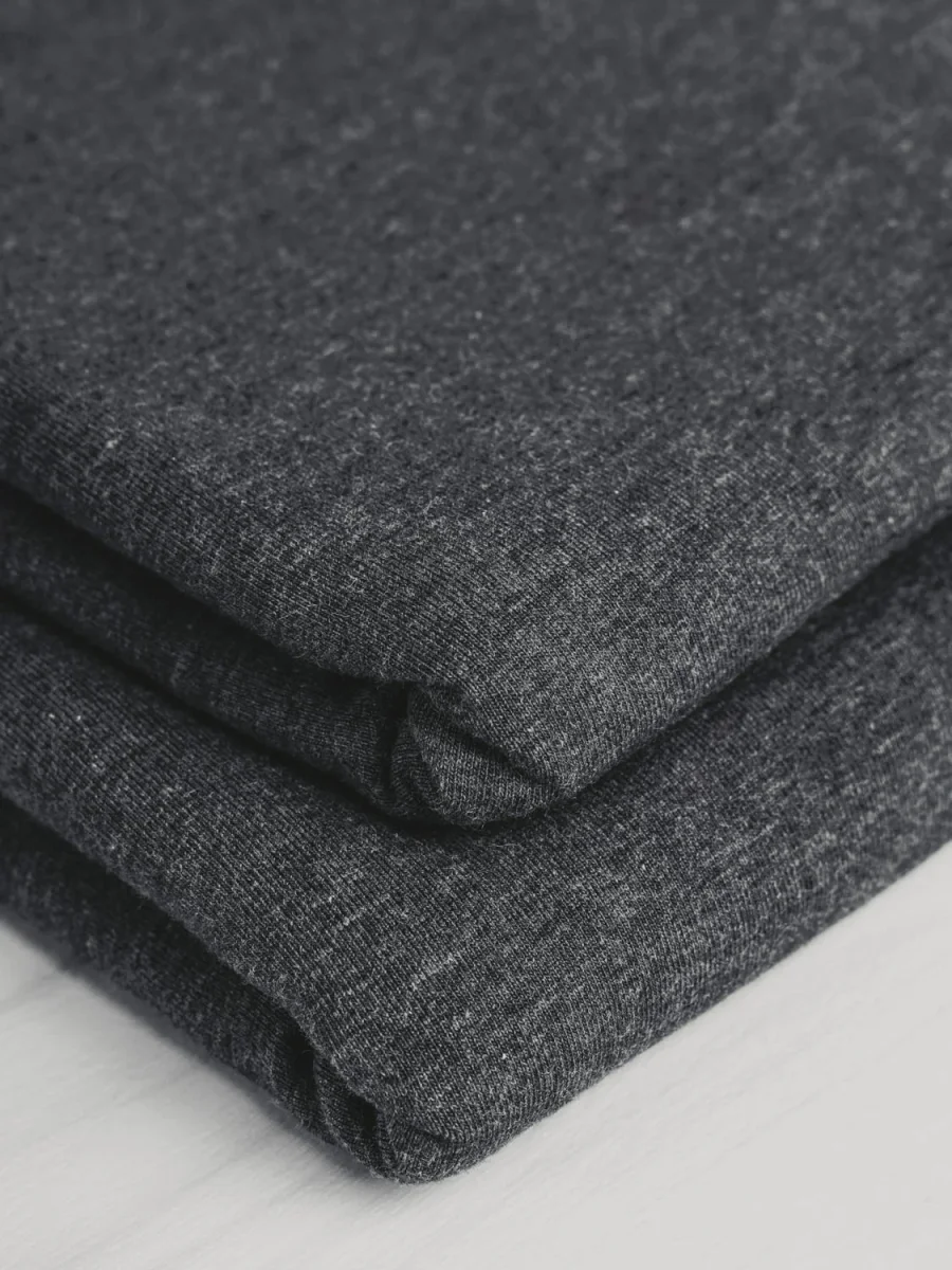Organic Cotton + Tencel Stretch Knit Jersey - Charcoal – Image 3