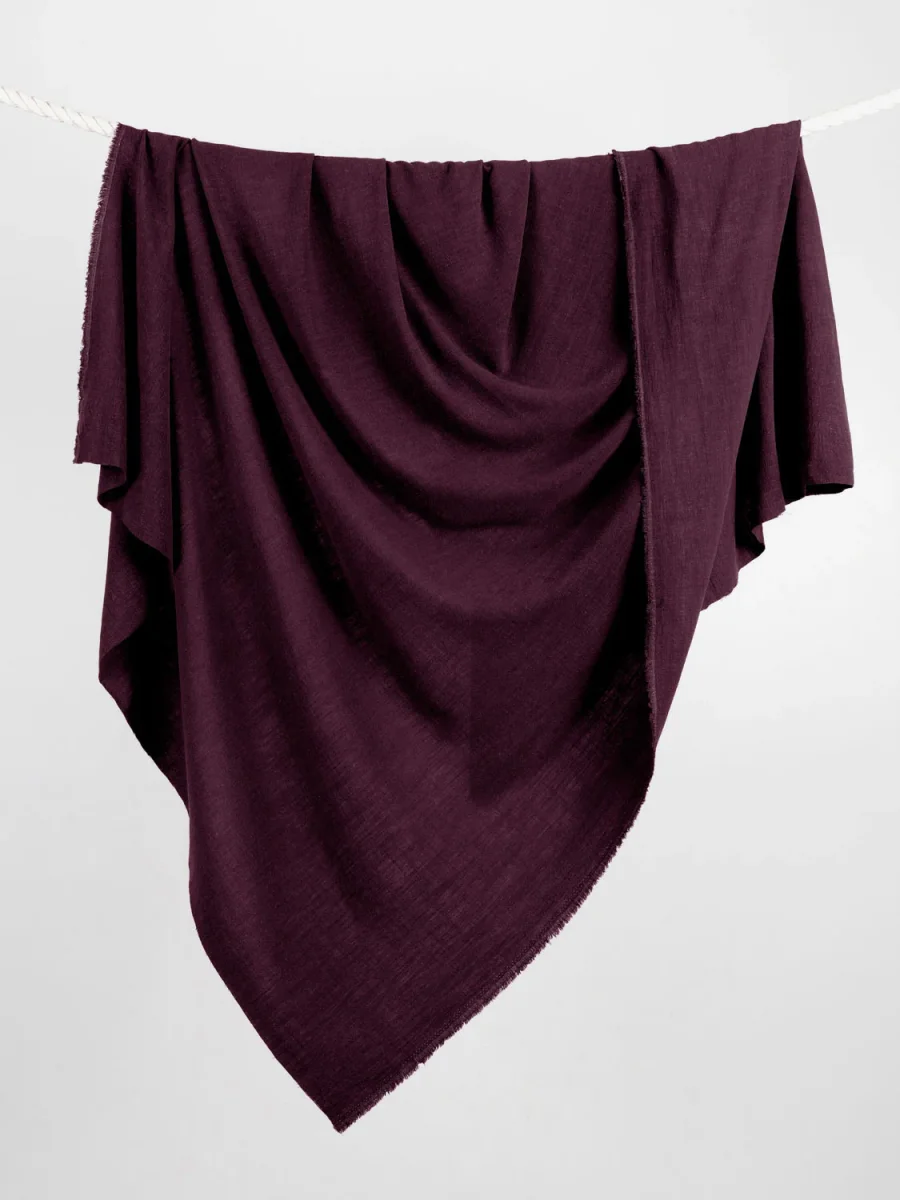 Textured Viscose Linen - Plum - Swatch