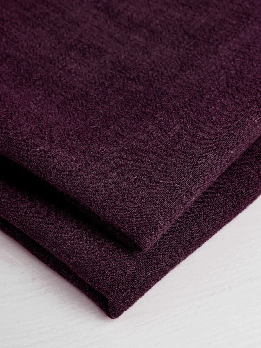 Textured Viscose Linen - Plum - Swatch – Image 4