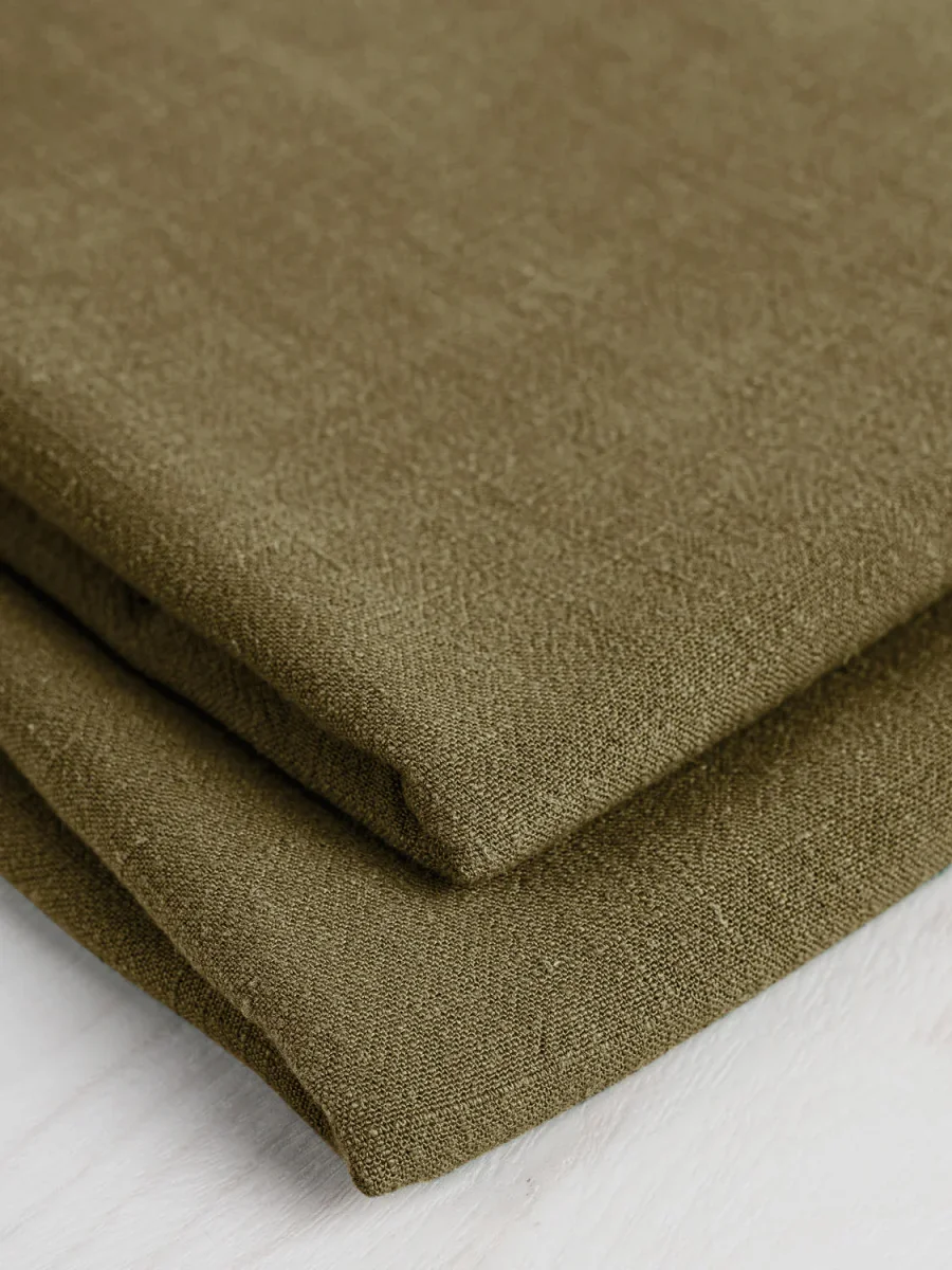 Textured Viscose Linen - Moss – Image 4