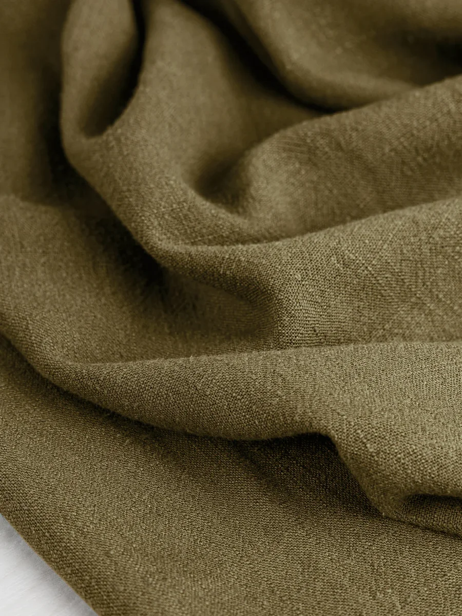 Textured Viscose Linen - Moss