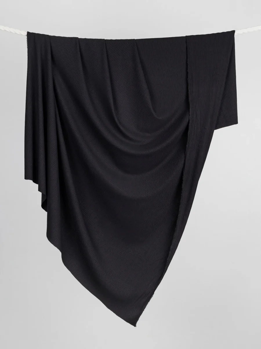 Wide Rib EcoVero Viscose Knit - Black – Image 4