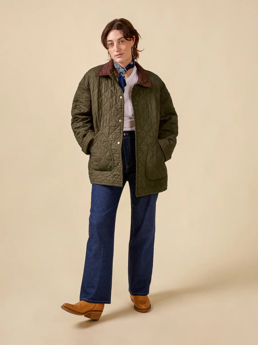 Fowler Jacket Kit | Dark Olive Lightweight Silky Cotton Poplin – Image 3