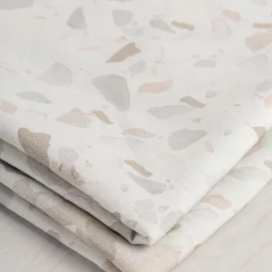 Granite Print Viscose Linen Deadstock - Off White + Pastel
