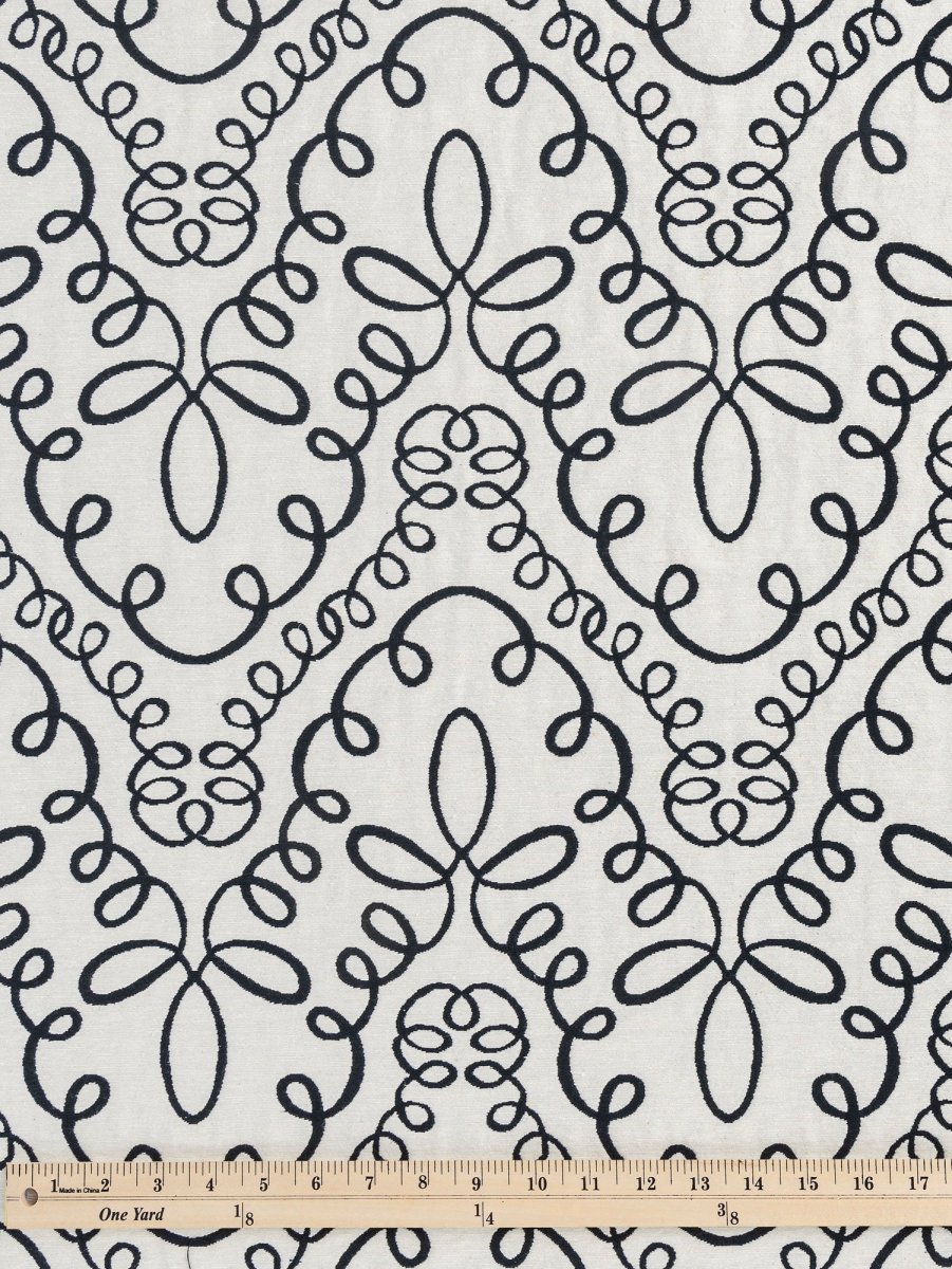Graphic Swirl Cotton Jacquard  - Black + Cream – Image 5