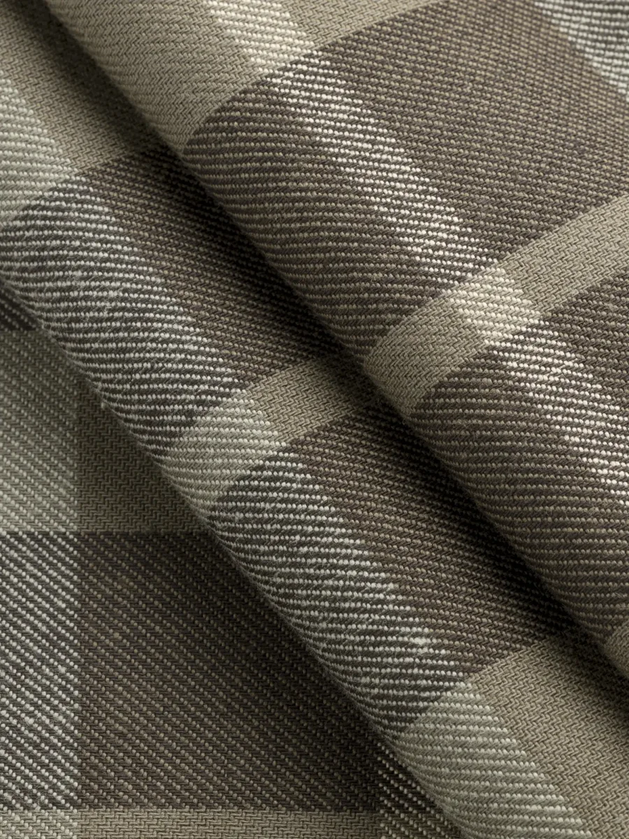 Grove Plaid Check Japanese Cotton Twill - Olive + Brown + Sage – Image 5