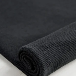 Heavy Organic Cotton 2x1 Rib Knit - Black