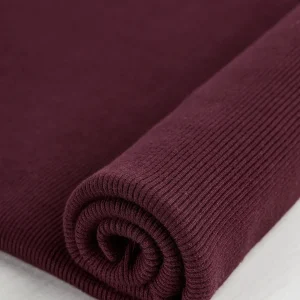 Heavy Organic Cotton 2x1 Rib Knit - Bordeaux